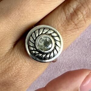 brighton sterling silver braided topaz round ring size 8.25